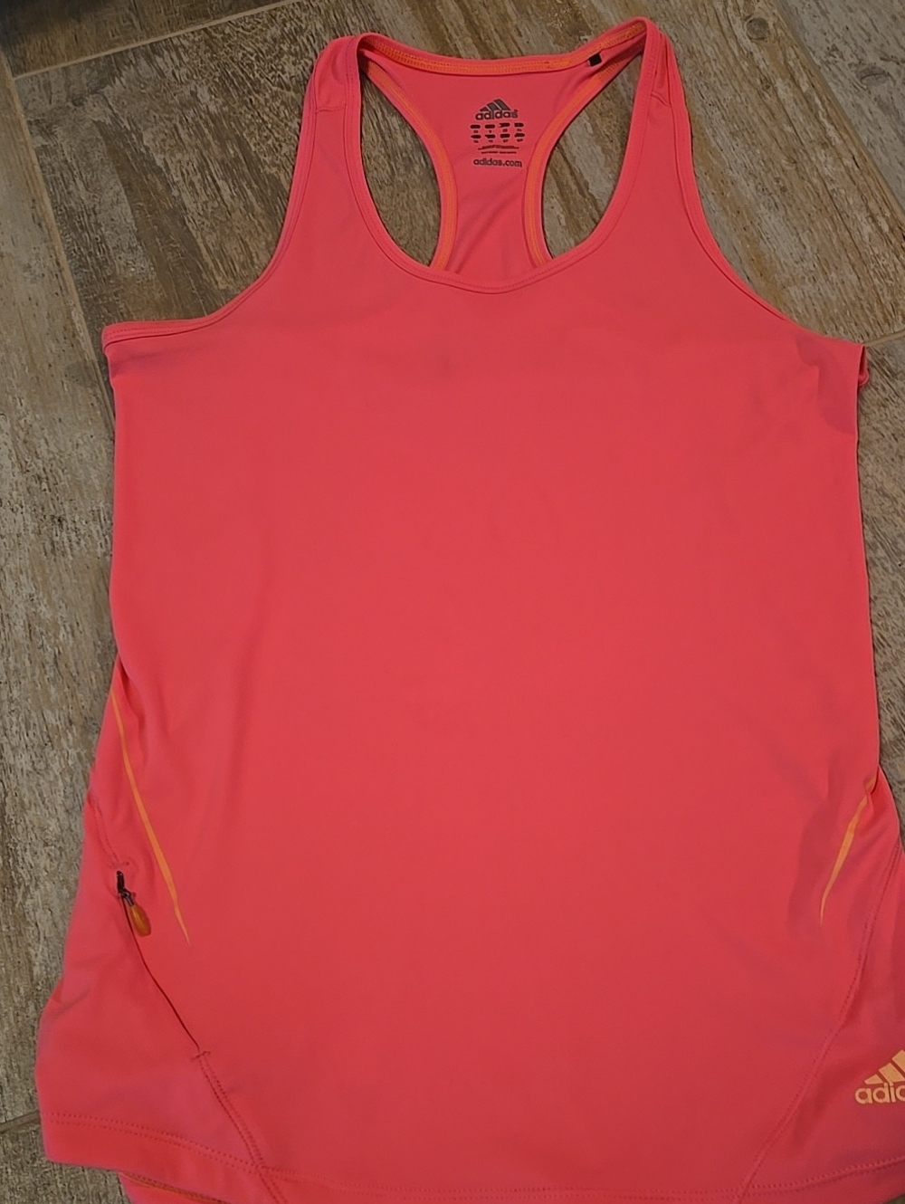 adidas Neon Pink Racerback Athletic Tank with Contrast Trim